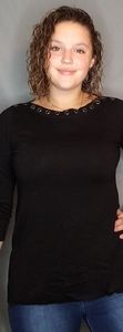 Dressy Black Scoop Neck Shirt